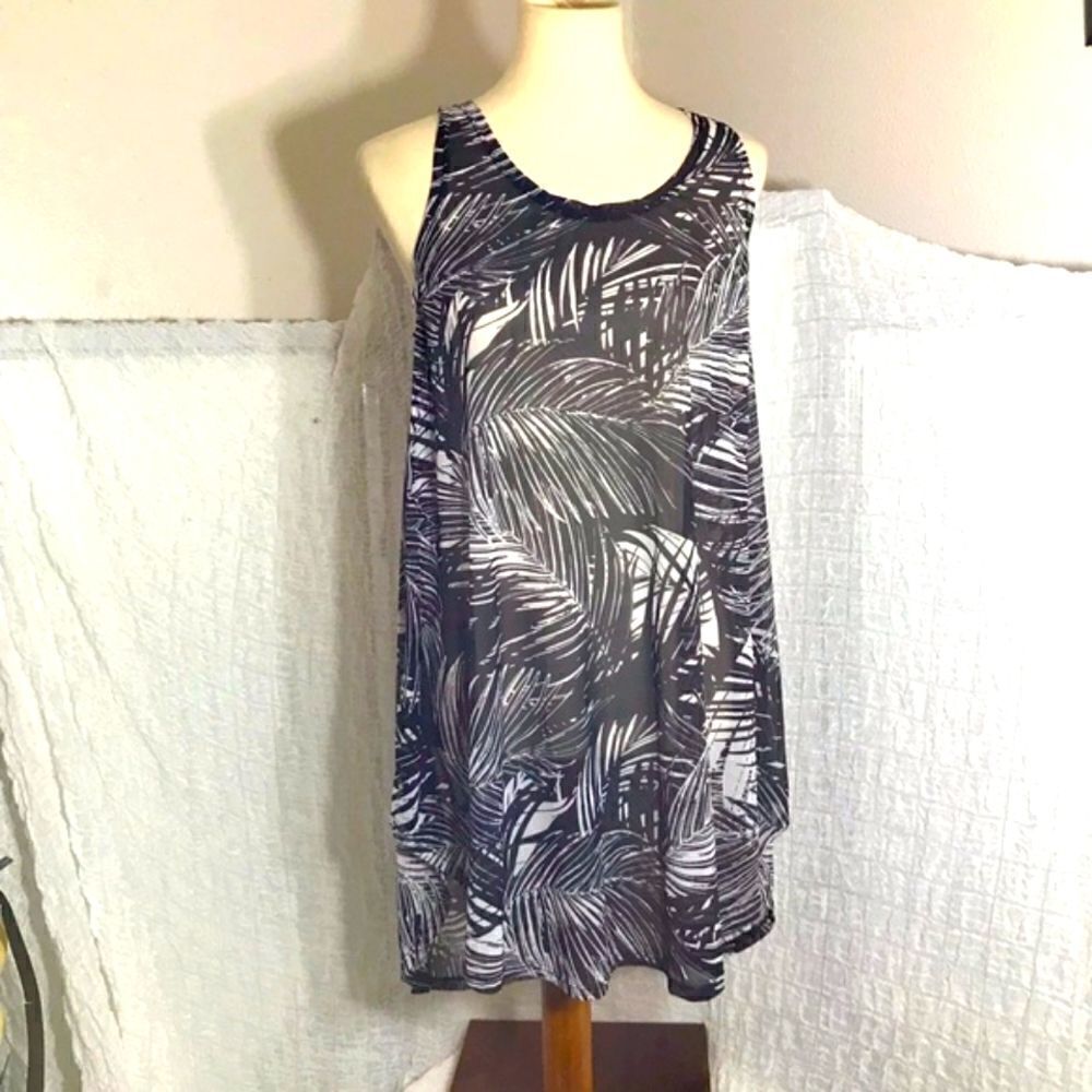 Swimsuits For All Leafs Print Swim Cover-up Dress Size 14/16